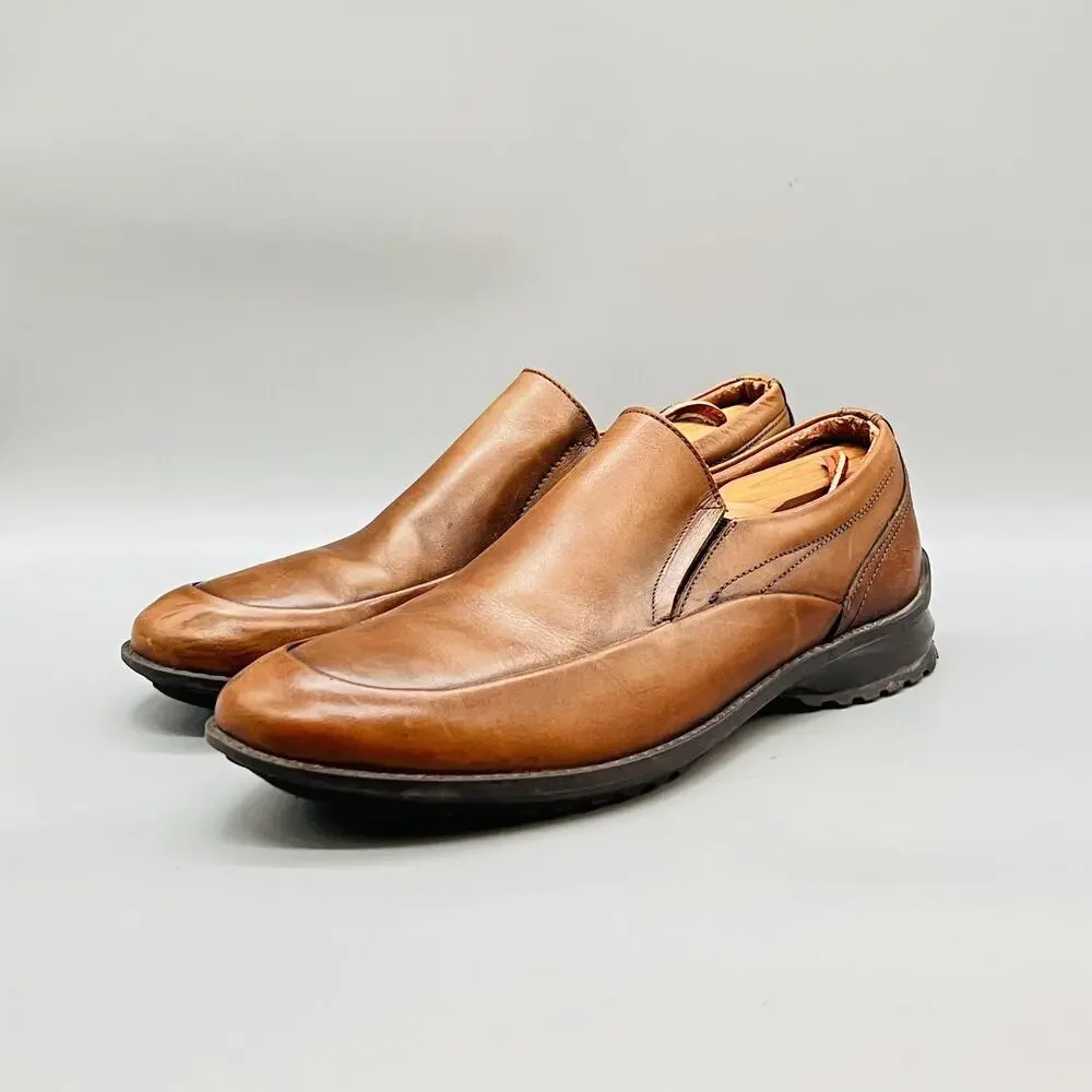 Bass Shoes Men 10 Brown Leather Slip On Casual Loafers Cushioned Comfort Walking